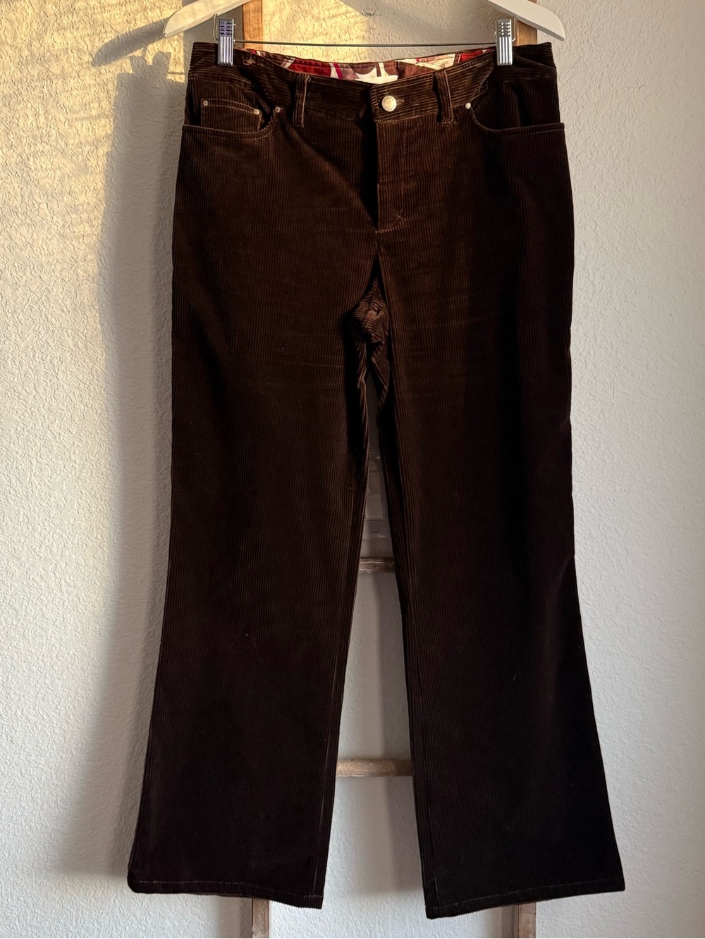 Emilio Pucci Brown Vintage Corduroy Straight Wide Leg Pants Sz: 14